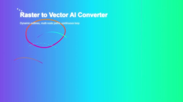 Raster to Vector AI Converter Software Interface Blue Gradient Background