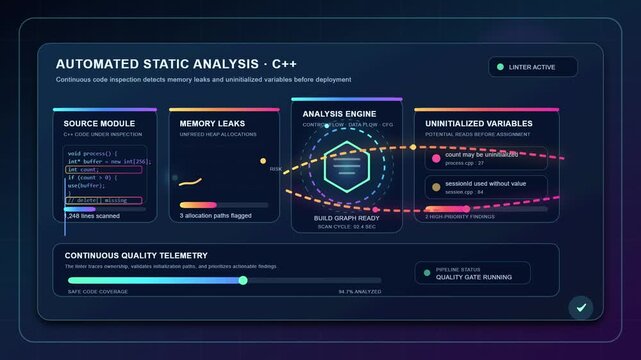 Automated Static Analysis C++ Software Development Interface Visualization