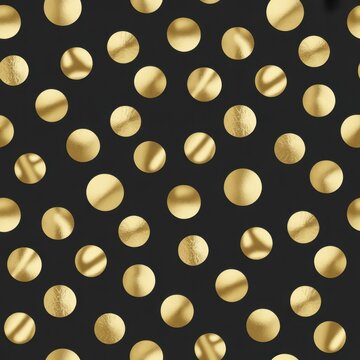 A black background with gold polka dots pattern