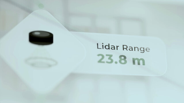 LiDAR sensor card reports 23.8 meter range
