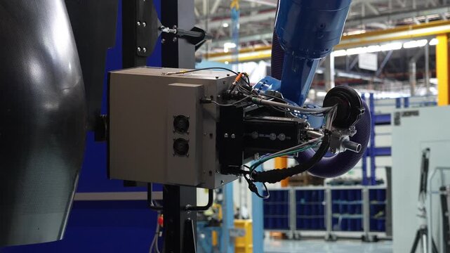 Dark tooling spindle on an industrial machine head