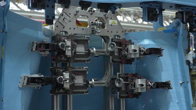 Detailed view of a precision tooling jig inside a plant