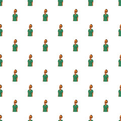 Fototapeta premium Seamless pattern featuring diverse woman with vitiligo representing inclusivity