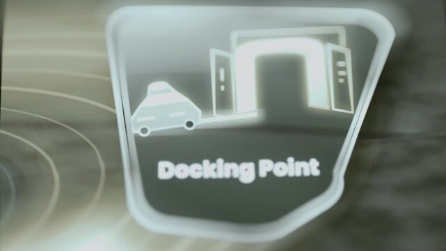 Docking point marker pairs vehicle with charging bay