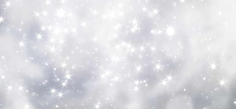 blue snowfall bokeh background, abstract snowflake background on blurred abstract blue