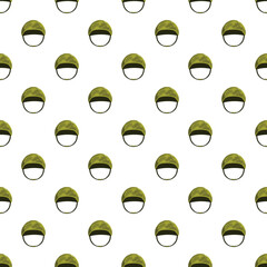 Naklejka premium Military helmets forming a seamless camouflage pattern on a white background
