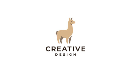 Naklejka premium Llama logo with creative design text.