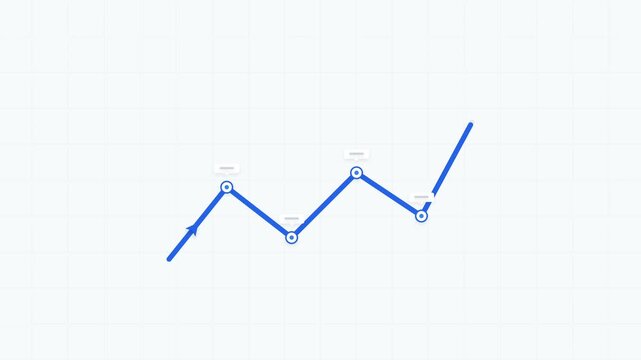 Animated line chart showing rising trends and business growth