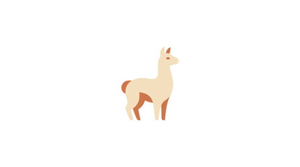 Naklejka premium Minimalist alpaca animal illustration.