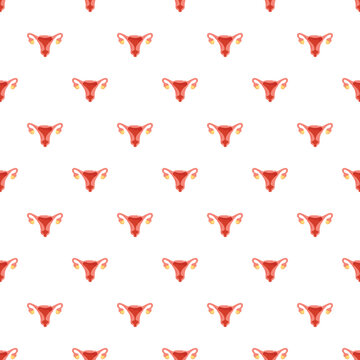 Uterus and ovaries forming a medical illustration pattern representing female reproductive health