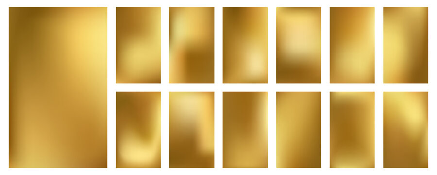 Collection of shiny gold brass gradient background vector illustrator