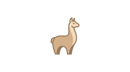 Naklejka premium Minimalist rounded llama mascot.