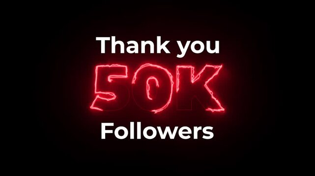 50k followers Text Animation