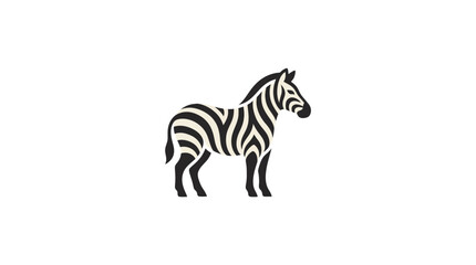 Naklejka premium Minimalist zebra icon for modern wildlife logo.