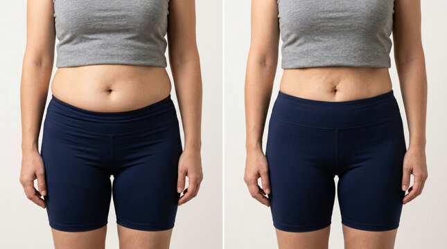 Weight Loss Before and After: Woman's Midsection Transformation