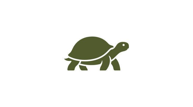 Modern stylized tortoise walking logo