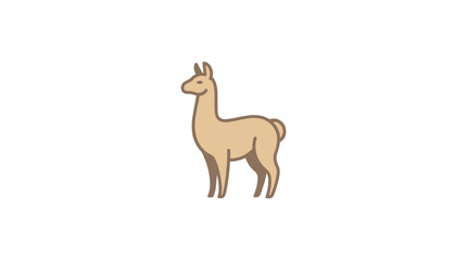 Naklejka premium Simple standing alpaca profile icon.