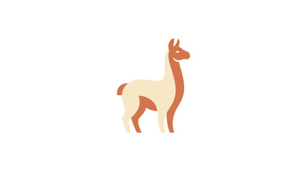 Naklejka premium Simple standing llama graphic icon.