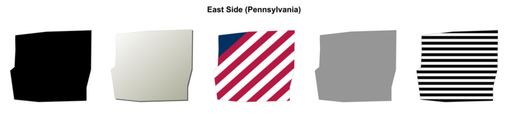 Fototapeta premium East Side (Pennsylvania) blank outline map set