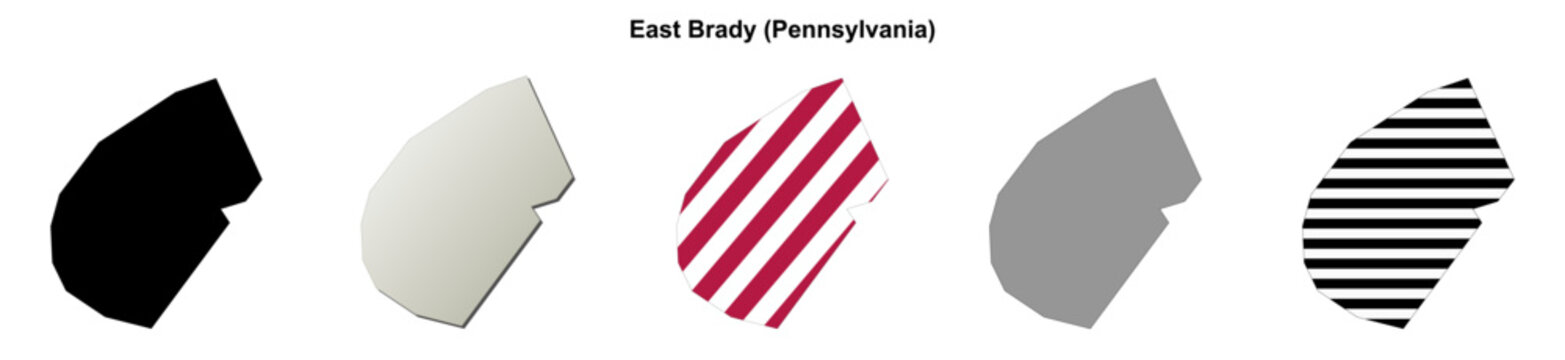 East Brady (Pennsylvania) blank outline map set