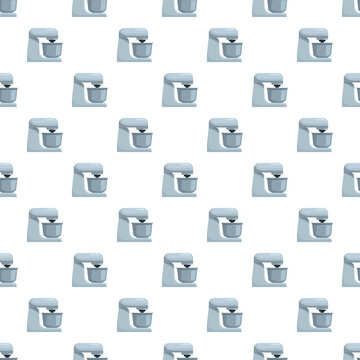 Stand mixer kitchen appliance forming a repetitive pattern for culinary backgrounds