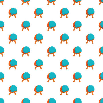 Ping pong rackets creating seamless pattern on white background