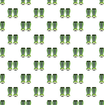 Green boots pattern creating seamless sport background