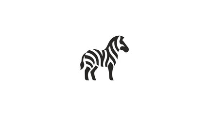 Naklejka premium Small black and white zebra silhouette for corporate branding.