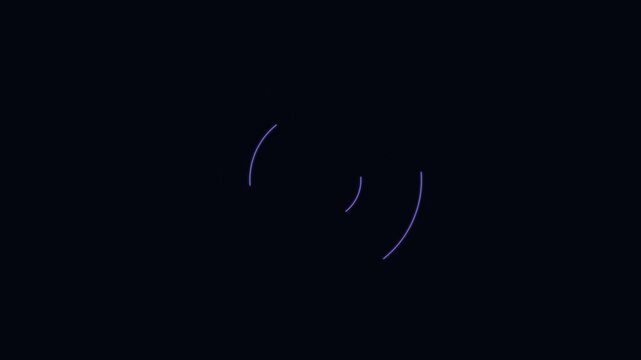 Circular arc segments loading icon animation on black background