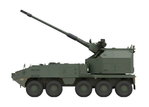 Prototype of the Swiss 155-mm wheeled self-propelled howitzer