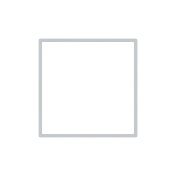Simple thin grey square border icon on a black background