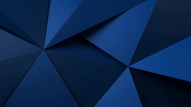 Dark blue abstract low poly geometric pattern video background with sharp edges and subtle shadows.