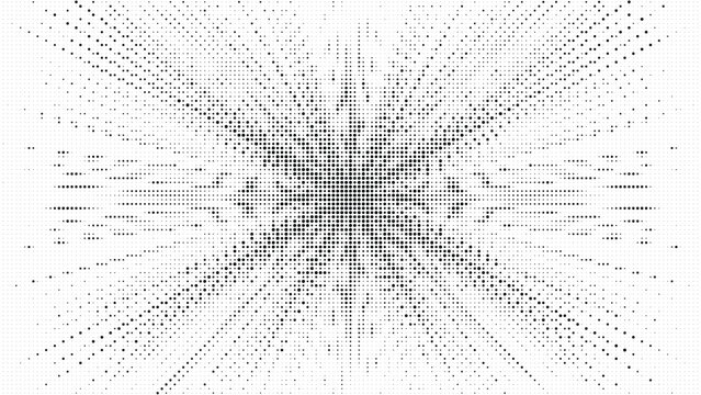 Halftone dot starburst radial pattern abstract background vector illustration
