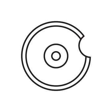 Minimalist line art icon of a semi-circular round knife tool used for cutting and skiving leather.