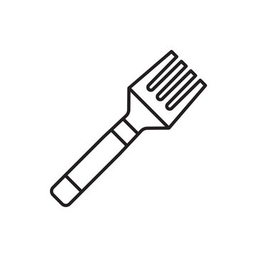 Minimalist line art icon of an edge beveler tool used for trimming and rounding raw leather edges.