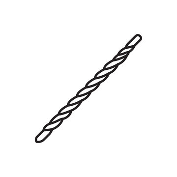 Minimalist line art icon of twisted braided waxed cord for hand sewing leather goods.