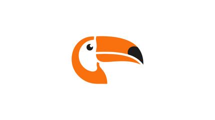 Naklejka premium Tropical toucan head circular logo