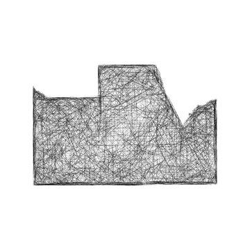 Black and white sketch Pinal County (Arizona) outline map design