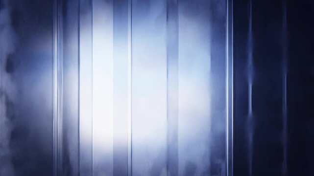 Luminous vertical glass streaks forming a minimal abstract loop