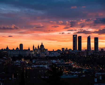 sunset sky Madrid