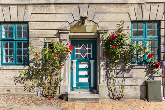 Door of an old house in the historic center of Tonder, Denmark