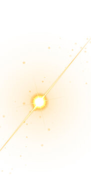 Abstract golden circular pattern with radiant central light flare and floating particles for modern digital background concepts isolated on a transparent background