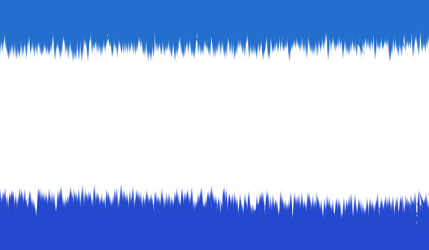 Vibrant royal blue torn paper edge banner set PNG, spiky jagged fringe horizontal strip vector for title background and section divider