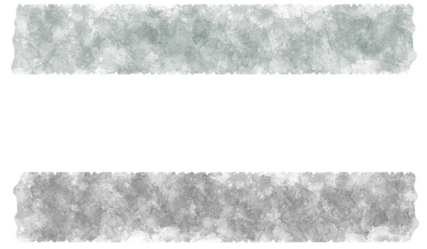 Grey sponge texture brush stroke banner set PNG, soft cloud watercolor stipple horizontal strip vector for title background and section divider