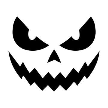 Scary Pumpkin Face with Evil Eyes and Grinning Teeth for Halloween Celebrations and Festivities
