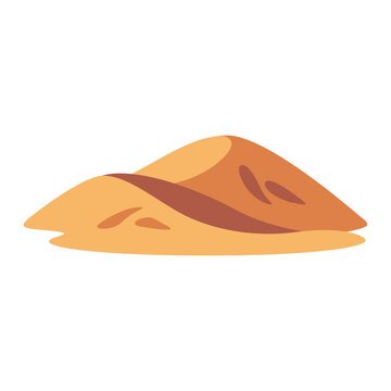 Sand dune icon with curved ridge silhouette, flat illustration