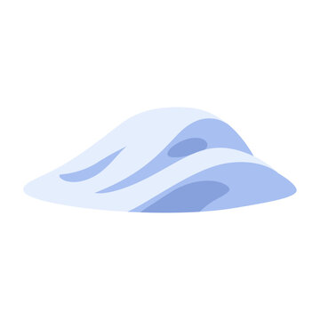 Snow drift icon with soft curved mound, flat illustration