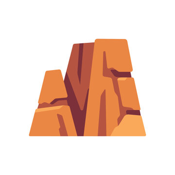 Canyon wall icon with layered rock face, flat illustration