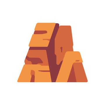 Mesa icon with stepped rock formation, flat illustration