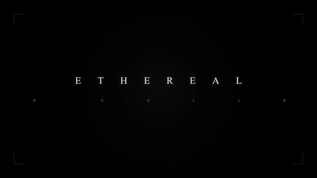 Ethereal text design with minimalist typography on a dark background